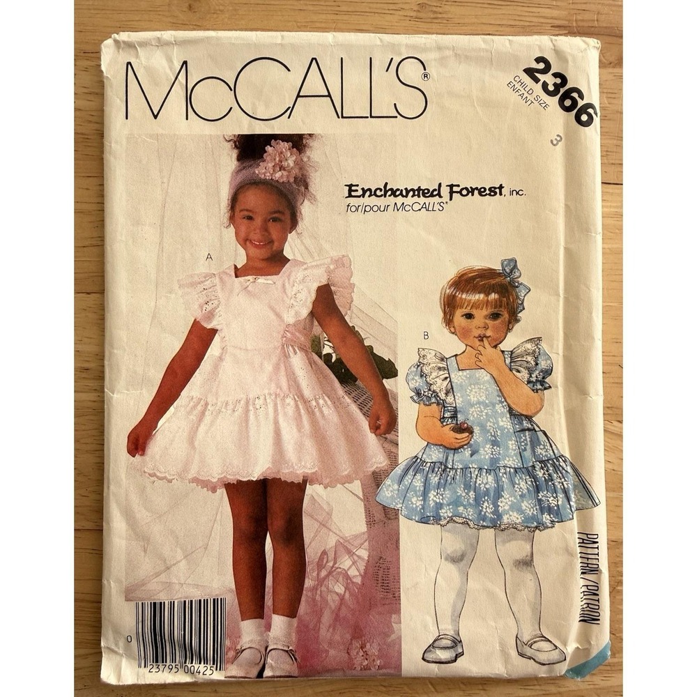 McCall's Enchanted Forest Pattern 2366 Child's Dress & Slip Size 3 CUT Complete